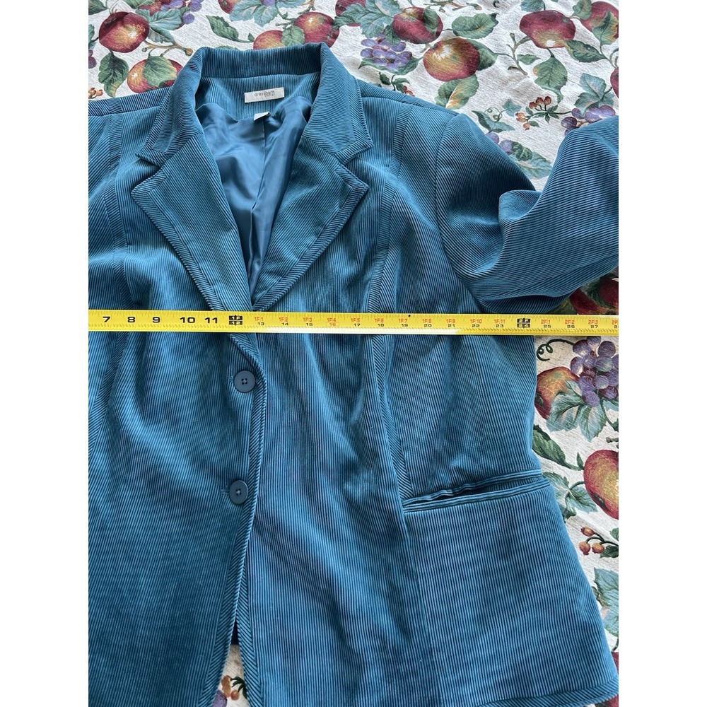 Dressbarn Blue Blazer Jacket Women Plus 22W Lined Pockets Button Collared - Picture 9 of 10